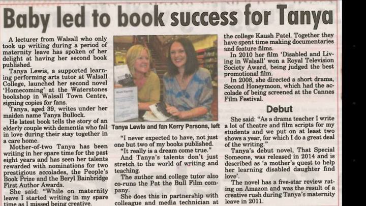Tanya book signing newspaper clipping